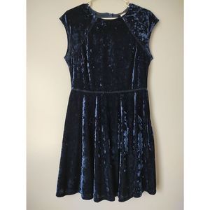 B Darlin Navy Blue Velvet Midi Dress